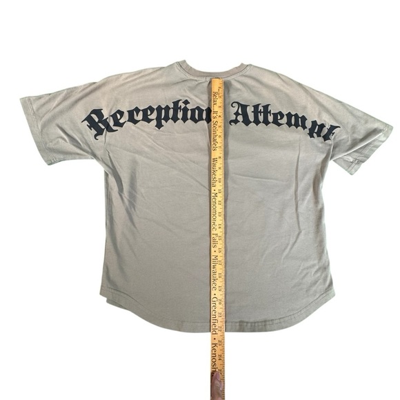 P2M Designer Brand Tan At Redemption Attempt Print Round Neck T Shirt Size Large - Picture 6 of 8